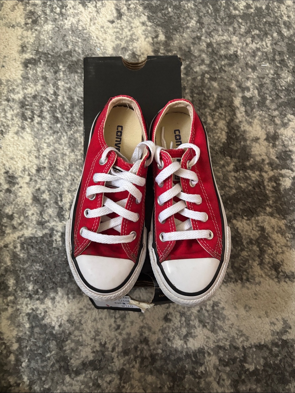 Converse Kids Red Low-Top Canvas Sneakers with White Accents